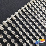 2" Silver Crystal Rhinestone Cupchain Fringe, RF-023