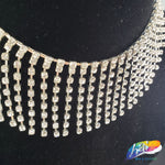 2" Silver Crystal Rhinestone Cupchain Fringe, RF-023