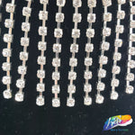 2" Silver Crystal Rhinestone Cupchain Fringe, RF-023