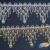 3 1/2" Wavy Crystal Rhinestone Fringe, RF-021