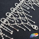 3 1/2" Wavy Crystal Rhinestone Fringe, RF-021