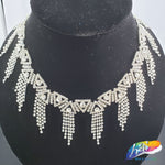 2 1/4" Silver Crystal Triangle Rhinestone Fringe, RF-015