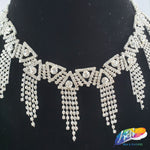 2 1/4" Silver Crystal Triangle Rhinestone Fringe, RF-015