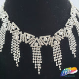 2 1/4" Silver Crystal Triangle Rhinestone Fringe, RF-015