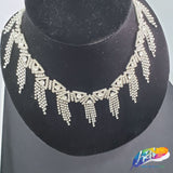 2 1/4" Silver Crystal Triangle Rhinestone Fringe, RF-015