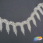2 1/4" Silver Crystal Triangle Rhinestone Fringe, RF-015