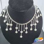 3" Dangling Crystal Flower Rhinestone Fringe, RF-013