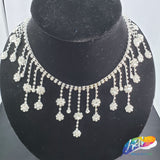 3" Dangling Crystal Flower Rhinestone Fringe, RF-013