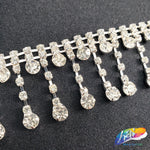 1 1/8" Rhinestone Ball Cupchain Fringe, RF-008