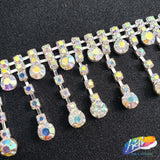 1 1/8" Rhinestone Ball Cupchain Fringe, RF-008