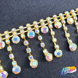 1 1/8" Rhinestone Ball Cupchain Fringe, RF-008