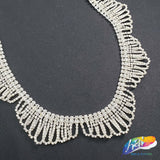 1 1/4" Overlapping Loop Crystal Rhinestone Fringe, RF-002