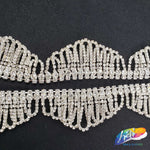 1 1/4" Overlapping Loop Crystal Rhinestone Fringe, RF-002