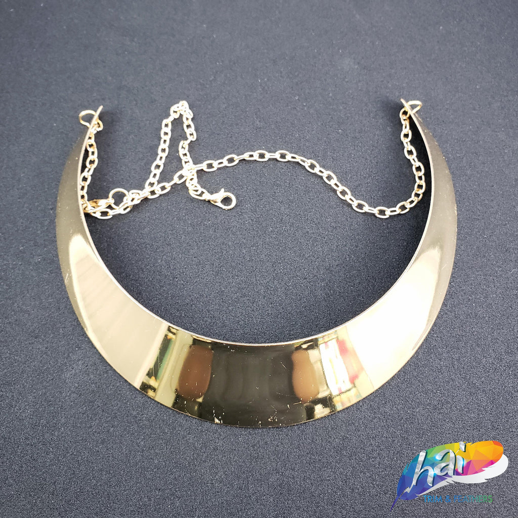 Gold Metal Choker Necklace Style A