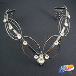 Gunmetal Wire Tiara Base with Crystal Rhinestones