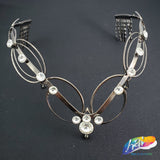 Gunmetal Wire Tiara Base with Crystal Rhinestones