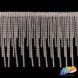 4 1/2" Multi-level Crystal Rhinestone Cupchain Fringe, RF-038