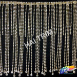 6 1/2" Rhinestone Cupchain Fringe with Round Glass Stones, RF-037