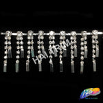 1 1/8" Silver Crystal Rhinestone Fringe with Metal Bar RF-035