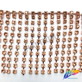 3 5/8" Peach/Rose Gold Rhinestone Cupchain Fringe, RF-034