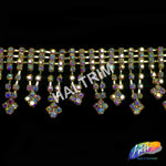 1 1/4" Flower Rhinestone Fringe, RF-027