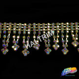 1 1/4" Flower Rhinestone Fringe, RF-027