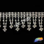 1 1/4" Flower Rhinestone Fringe, RF-027