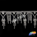 2" Silver Crystal Rhinestone Fringe, RF-026