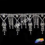 2" Silver Crystal Rhinestone Fringe, RF-026