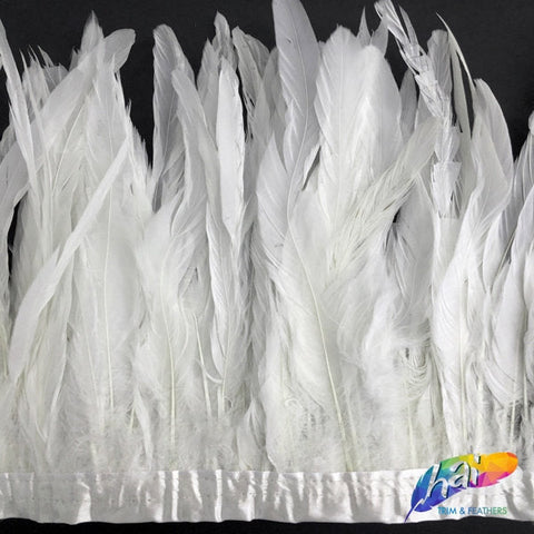 Natural White Dyed Coque Fringe (1/4 Yard)