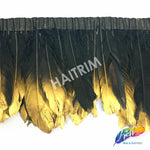 6-8" Goose Fringe with Metallic Tips (1 Yard)
