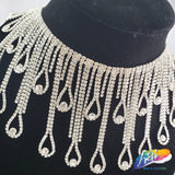 3 3/4" Dangling Loop Rhinestone Fringe, RF-049