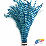 10-12" Bleached Dyed Coque Fringe with Stripes (1/2 Yard)