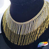 3 7/8" Rhinestone Cupchain Fringe with Ball Chain Strip, RF-047