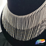 3 7/8" Rhinestone Cupchain Fringe with Ball Chain Strip, RF-047