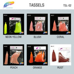 3 1/4" Silk Craft Tassels with Gold Jump Ring, TSL-02 (4 pieces)