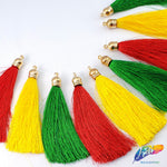 3 1/4" Silk Tassels with Gold Cap, TSL-01 (3 pieces)