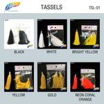 3 1/4" Silk Tassels with Gold Cap, TSL-01 (3 pieces)
