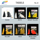 3 1/4" Silk Tassels with Gold Cap, TSL-01 (3 pieces)