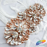 Pearl Beaded Rhinestone Motif Applique, PRA-001