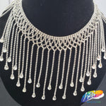 4 1/2" Braided Crystal Rhinestone Fringe with Teardrop Stones, RF-045