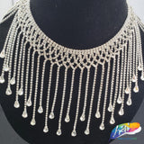 4 1/2" Braided Crystal Rhinestone Fringe with Teardrop Stones, RF-045