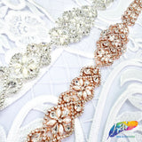 Pearl Beaded Rhinestone Motif Applique, PRA-003