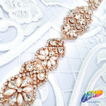 Pearl Beaded Rhinestone Motif Applique, PRA-003