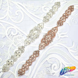 Pearl Beaded Rhinestone Motif Applique, PRA-003