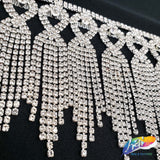 4" Braided Tassel Crystal Rhinestone Fringe, RF-051