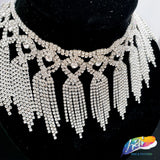 4" Braided Tassel Crystal Rhinestone Fringe, RF-051