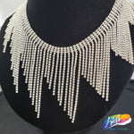 4 1/2" Unven Rhinestone Cupchain Fringe, RF-044