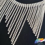 4 1/2" Unven Rhinestone Cupchain Fringe, RF-044