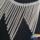 4 1/2" Unven Rhinestone Cupchain Fringe, RF-044